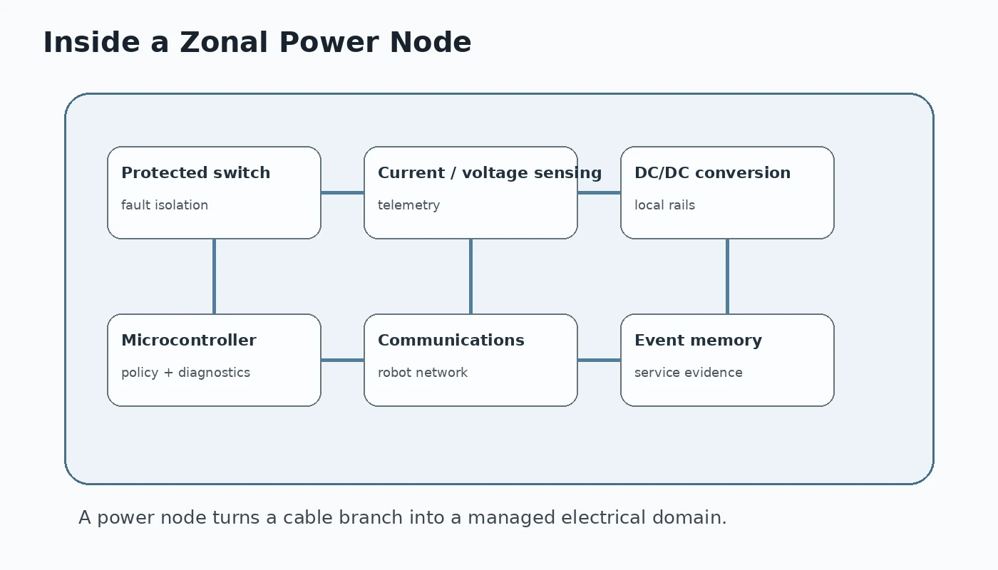 Semiconductor functions inside a zonal power node