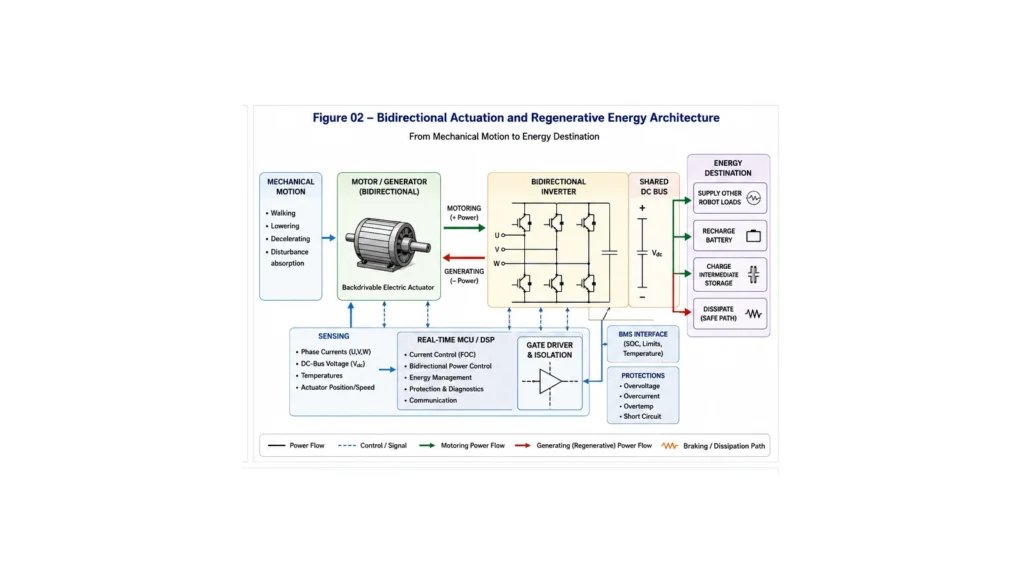 Bidirectional actuation and regenerative energy architecture